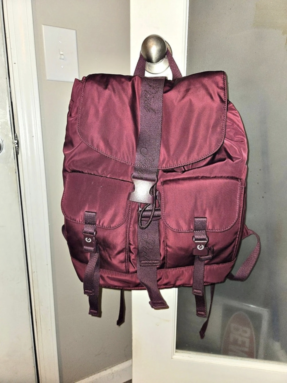 PINK by Victoria's Secret Nylon Cargo Backpack Burgundy